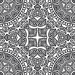 黑色手绘花纹装饰图案