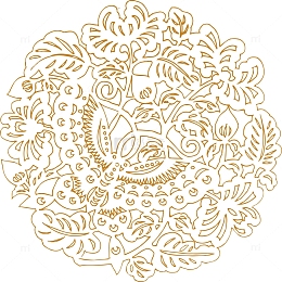 复古花纹线条装饰图案