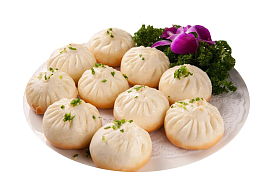 圆形美味上海生煎包