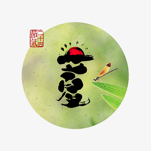 立夏圆形标签背景装饰