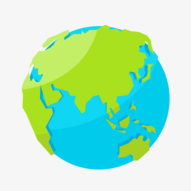 蓝色圆形地球矢量图