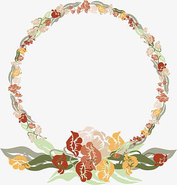 矢量装饰喇叭花花卉边框花边框图