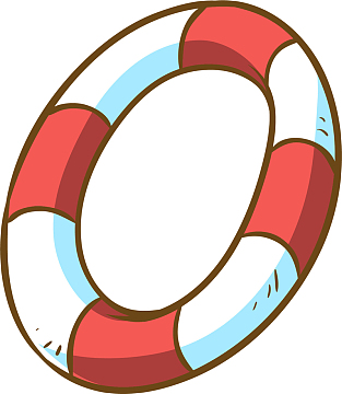 矢量图水彩游泳圈免抠图