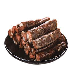 圆形碟子美味风干香肠