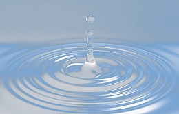 水滴滴落波纹荡漾