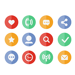 圆形社交媒体图标矢量图