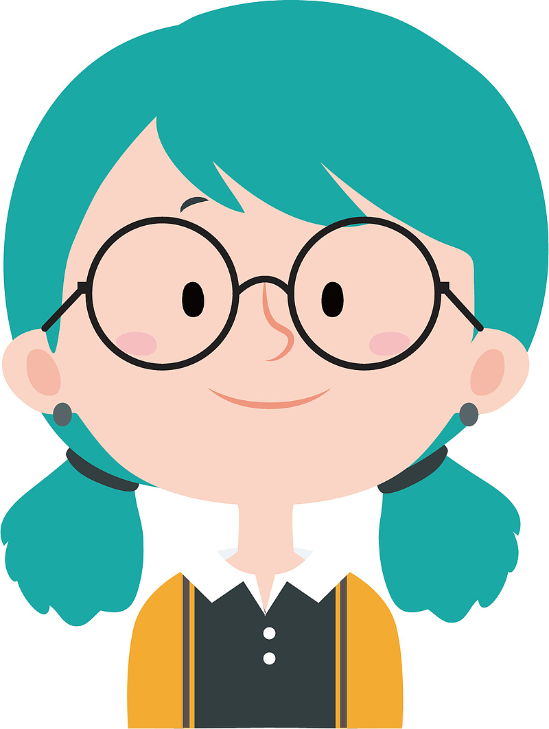 矢量图戴眼镜的女孩