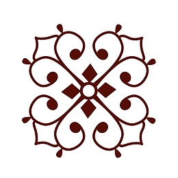国风深红圆形花纹