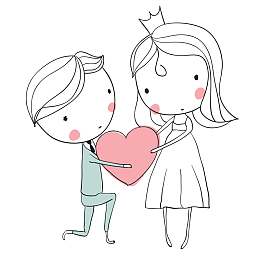结婚的情侣人物设计