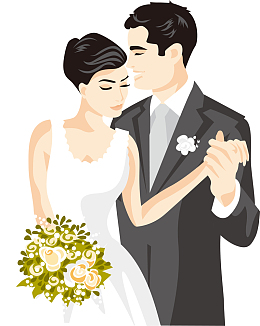 手绘夫妻人物插画