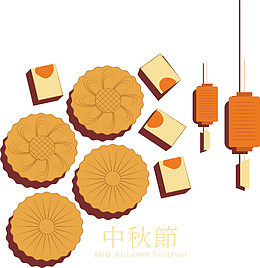 中秋佳节月饼花灯