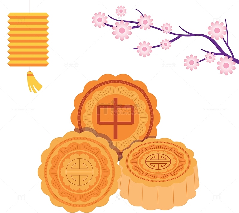 庆祝中秋节卡通月饼
