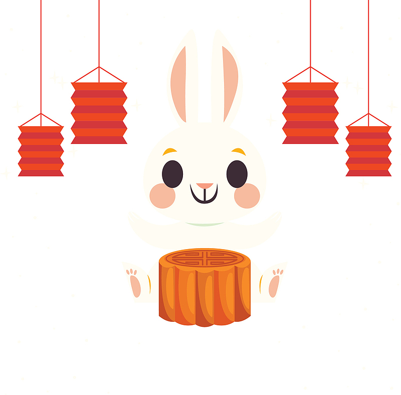 中秋节可爱的玉兔