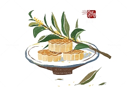 传统节日中秋月饼元素