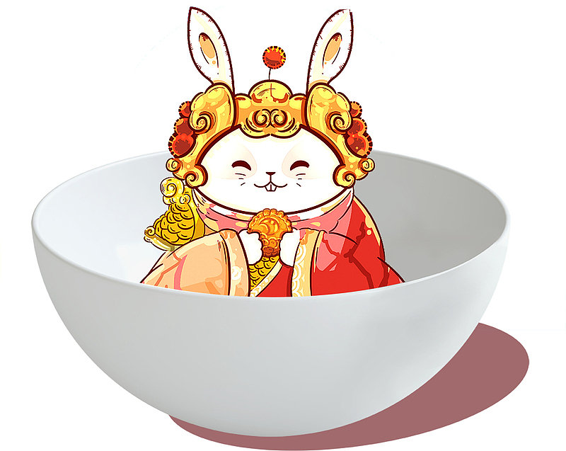 碗里的小兔子