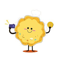 中秋节卡通动漫自拍的小月饼