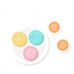 矢量冰皮月饼下载
