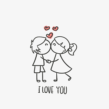 情侣亲吻装饰素材图案