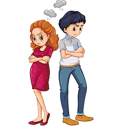 正在吵架的一对情侣