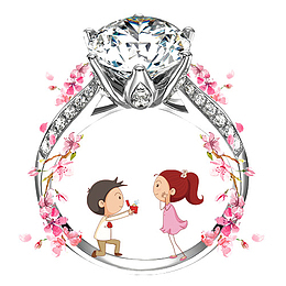 卡通求婚情侣免费下载