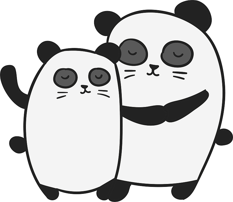 可爱卡通熊猫情侣
