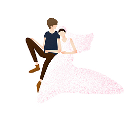 免抠卡通结婚的情侣
