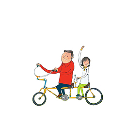 骑自行车的夫妻