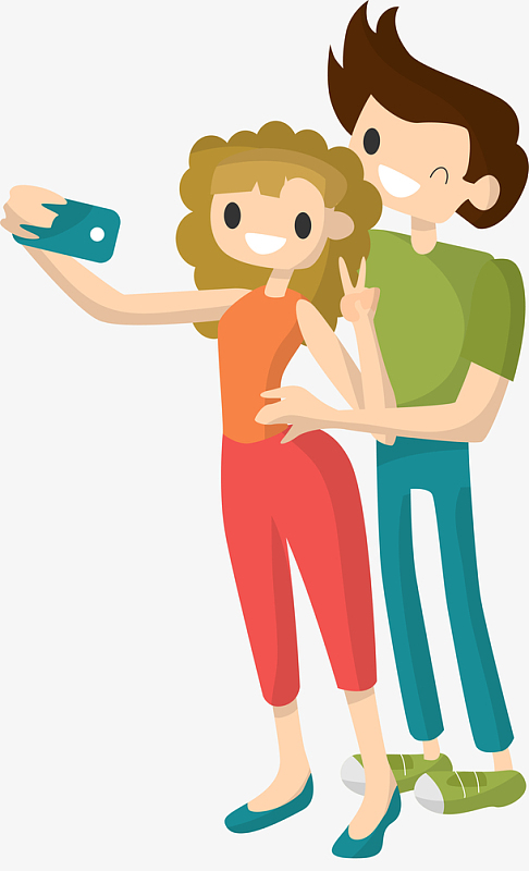 卡通拍照情侣装饰贴纸