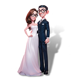 卡通唯美情侣素材免费下载