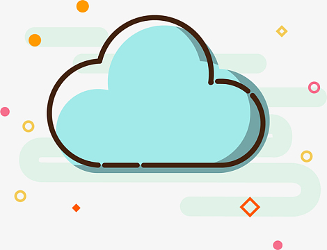 中秋节卡通蓝色云朵矢量图