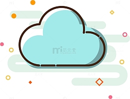 中秋节卡通蓝色云朵矢量图