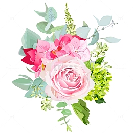 婚礼手捧花手绘插画