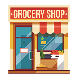 橘黄色创意设计店铺
