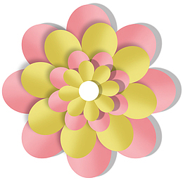 小清新微立体剪纸花朵元素