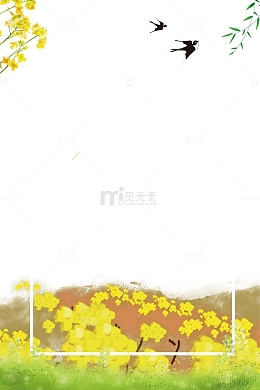 春季油菜花小清新边框