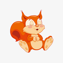 卡通手绘小清新的松鼠