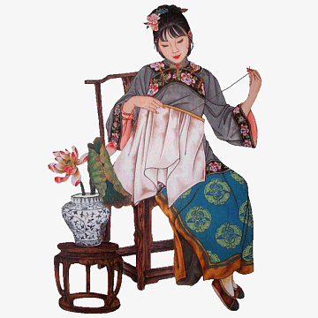 延禧攻略之一个在刺绣的女人免扣