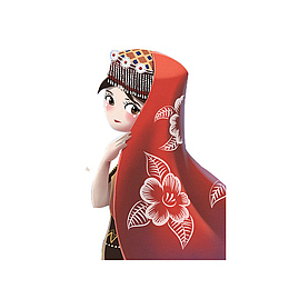 卡通新疆美女