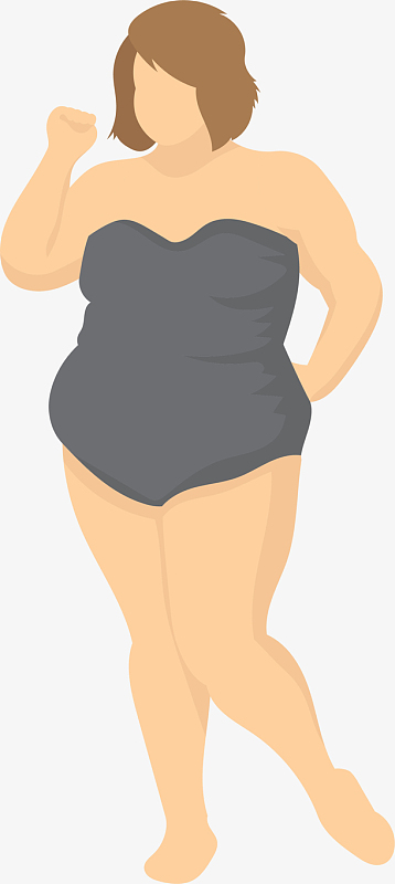 灰衣舞蹈肥胖女孩