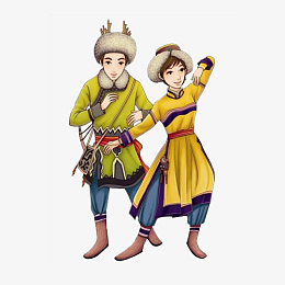 跳舞的蒙古族男女