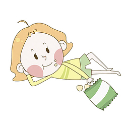 躺着吃东西的女人