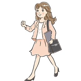 走路的卡通女人简图
