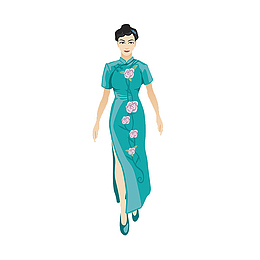 穿绿旗袍的女人