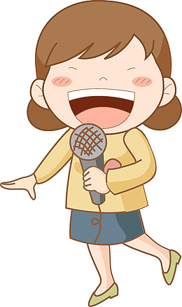 拿着话筒的女人免抠图