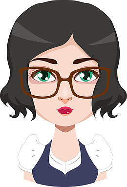 戴着眼镜的卡通女人图