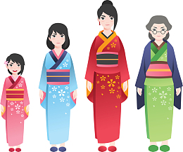穿着和服的女人们