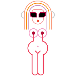 抽象女人卡通插画