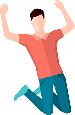 跳起来的男人插画