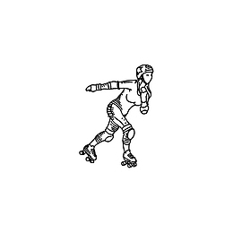 手绘卡通线描溜冰人物
