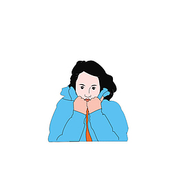 竖起衣领高的女人